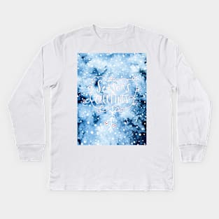 Seasons Greetings Kids Long Sleeve T-Shirt